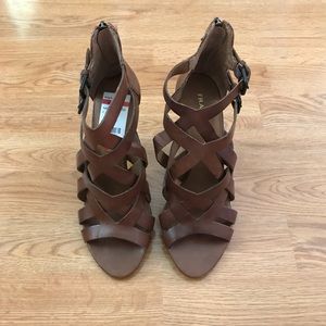 Franco Sarto Brown Heeled Sandals